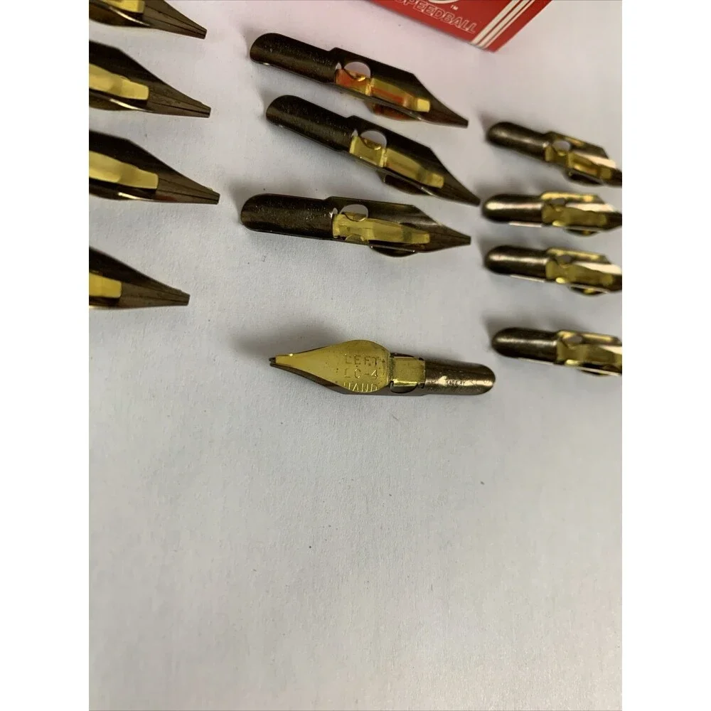 Vintage HUNT SPEEDBALL PENS LC-4 Straight Calligraphy Pen Nibs (12) Left Handed